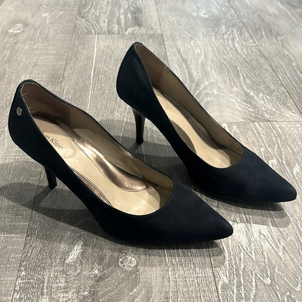 Calvin Klein Blue Suede Pumps